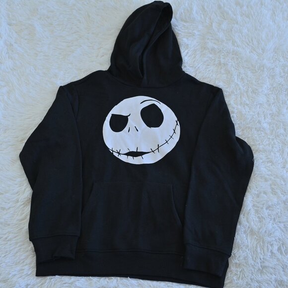 Disney Jack Skellington Sweatshirt Hoodie Black Size XL 14/16 - Picture 1 of 3